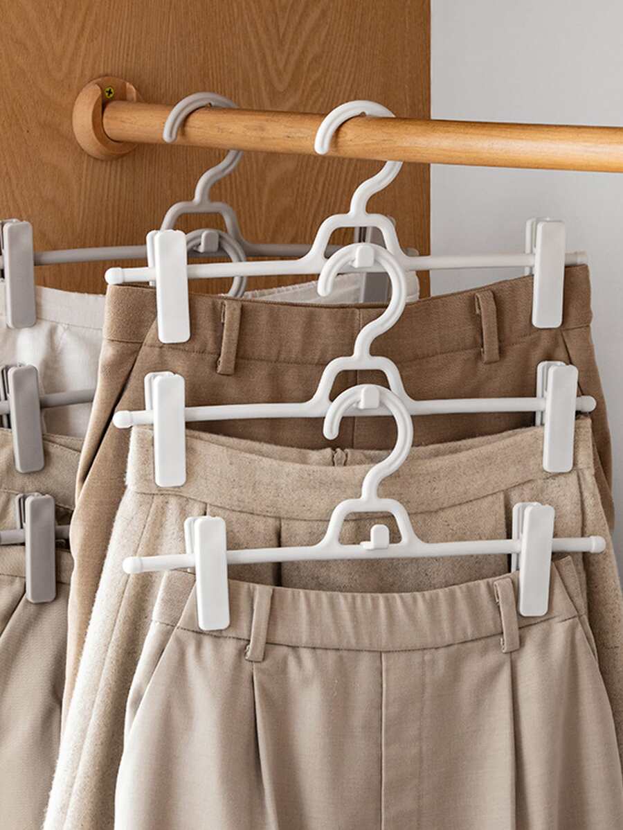 5pcs Plain Pants Hanger - White - View 1