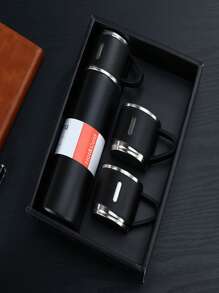 1set Stainless Steel Insulated Bottle - Black - View 1