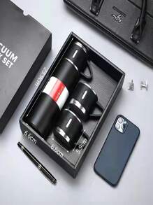 1set Stainless Steel Insulated Bottle - Black - View 2