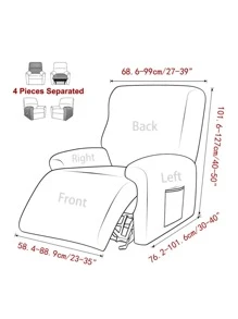 1 件装加厚分体躺椅套防滑摇粒绒单人沙发套适用于客厅懒人男孩休闲扶手椅椅套 - 米色 - 查看 2