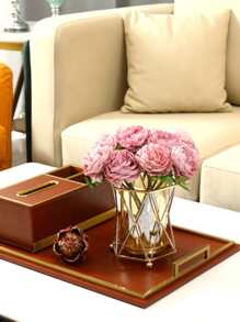 豪华铁制花瓶装饰品，适用于家庭客厅装饰，浪漫烛光晚餐道具，适用于餐厅、家居装饰、花瓶、中心装饰、桌面装饰、婚礼装饰、中心装饰、桌面装饰、派对 - 金色 - 查看 2