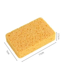 Esponja de limpieza de mezcla absorbente de 5 piezas, Kit de estropajo doméstico minimalista amarillo rectangular para cocina - Amarillo - Ver 2
