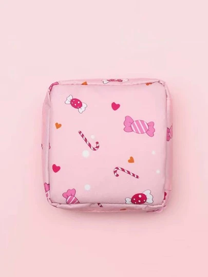 1pc Women Tampon Storage Bag Sanitary Pad Pouch, Napkin Cosmetic Bag Organizer Ladies Makeup Bag Girls Tampon Holder Organizer