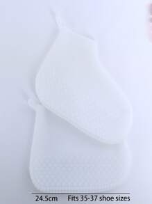 2pcs Plain Rain Boots Cover - White - View 3
