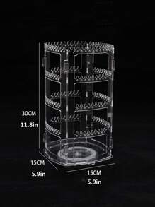 360 Rotating Earrings Holder Jewelry Organizer 4 Tiers Jewelry Rack Display Classic Stand Holes Grooves For Necklaces Earrings Piercings