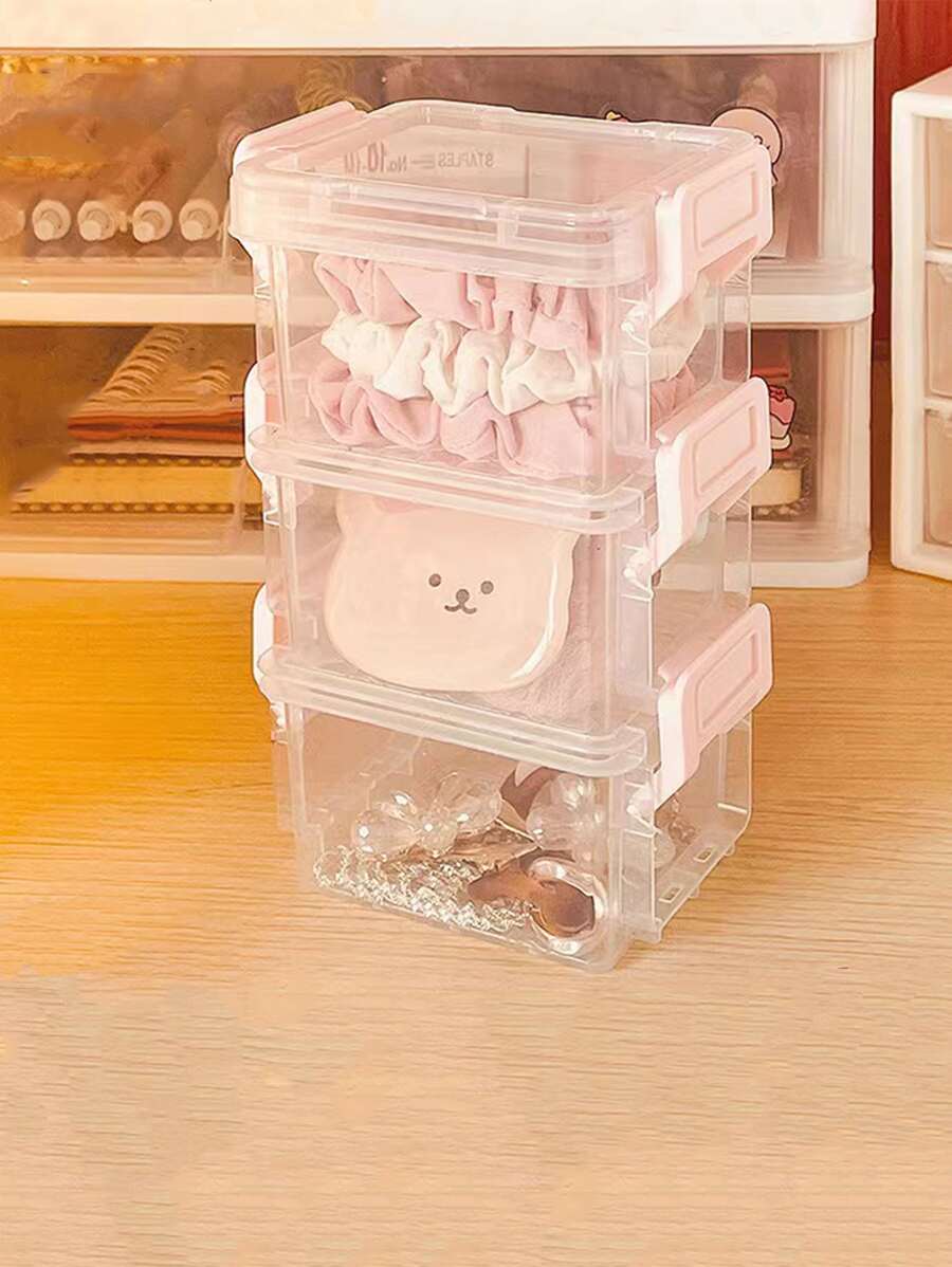 1入組3層隨機迷你收納盒 - 彩色 - 查看 1