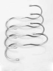 4 piezas Gancho de acero inoxidable en forma S - Plateado - Ver 4