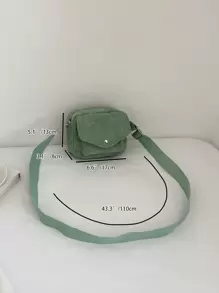 迷你極簡翻蓋方形包書包，適合畢業生、青少年女孩、新生、大二、大三、大學、大學和高中，非常適合戶外、旅行和返校 - 綠色 - 查看 4