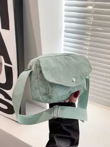 迷你極簡翻蓋方形包書包，適合畢業生、青少年女孩、新生、大二、大三、大學、大學和高中，非常適合戶外、旅行和返校 - 綠色 - 查看 7