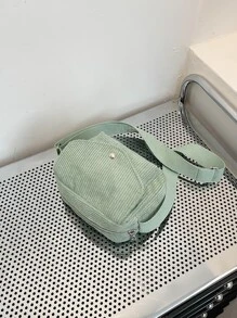 迷你極簡翻蓋方形包書包，適合畢業生、青少年女孩、新生、大二、大三、大學、大學和高中，非常適合戶外、旅行和返校 - 綠色 - 查看 9