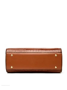 3 piezas set bolsos de hombro con relieve de cocodrilo, el mejor bolso de trabajo para mujeres - Marrón - Ver 4