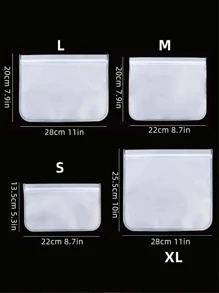 1pc EVA Food Storage Bags, Reusable Silicone Freezer Fresh-Keeping Bag Container, Refrigerator Sealed Storage Bags - White - View 2