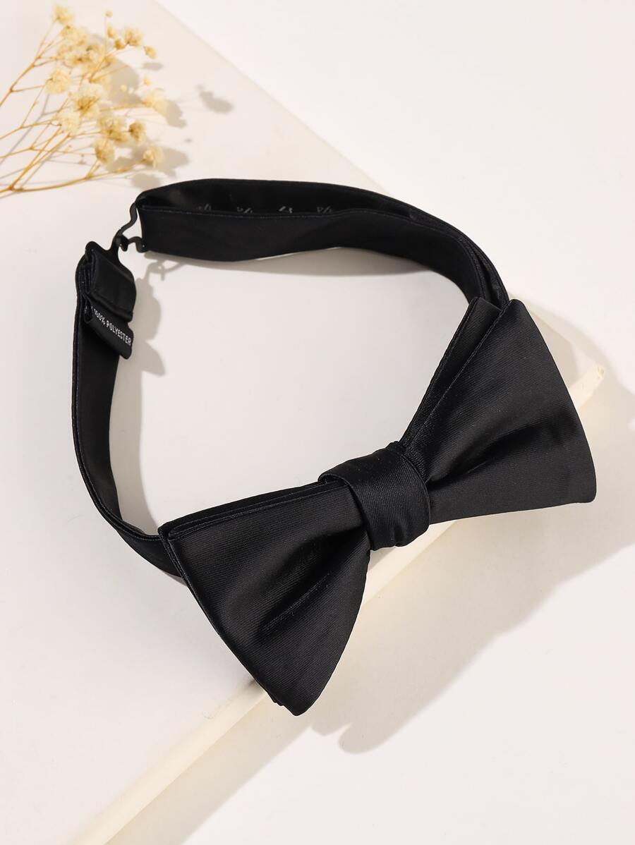 Men Solid Bow Tie Casual For Daily Use Gift For Friend - Black - View 1