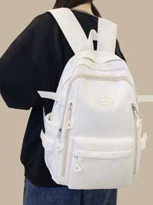 字母貼飾功能背包 - 白色 - 查看 5