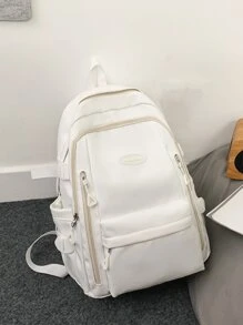 字母貼飾功能背包 - 白色 - 查看 7