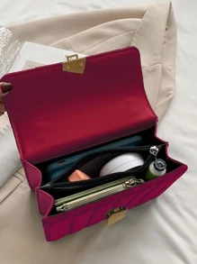 Simple Embroidery Velvet Mini Square Bag, Fashion Versatile Women Shoulder Crossbody Bag