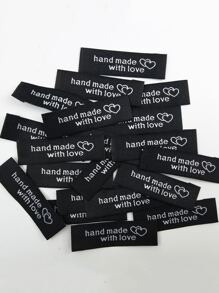 50 Cái/bộ Khẩu Hiệu Thêu May Nhãn Vải Đơn Giản Tự Làm Miếng Dán May Vá - màu đen - Xem 1