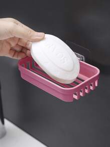 1 pieza Jabonera sin perforación montado en la pared - Rosa - Ver 1