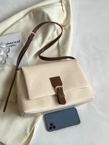 Buckle Decor Flap Square Bag - Multicolor - View 2