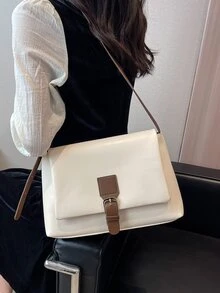 Buckle Decor Flap Square Bag - Multicolor - View 4