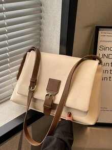 Buckle Decor Flap Square Bag - Multicolor - View 8