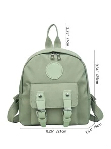 Mini Buckle Functional Backpack - Green - View 3