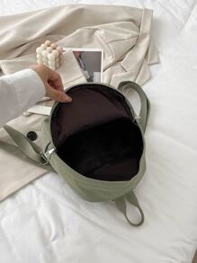 Mini Buckle Functional Backpack - Green - View 4