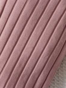 SHEIN Teen Girls Solid Rib-knit Cami Top and Cycling Shorts Set - Dusty Pink - View 4