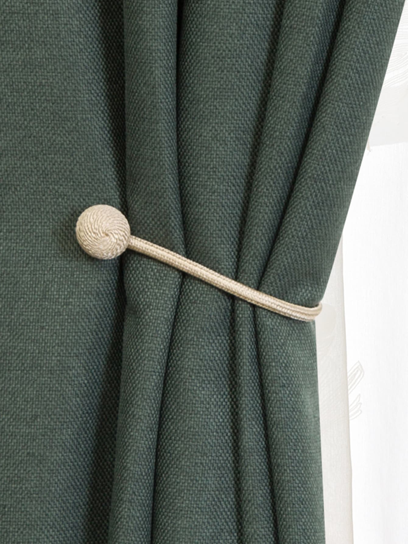 1pc Curtain Tieback, Braided Rope Buckle For Holding