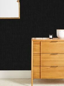 1roll Solid Wall Paper - Black - View 6