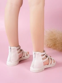 Girls Studded Decor Gladiator Sandals - White - View 4