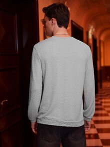 Manfinity Men Solid Round Neck Sweatshirt - Grey - View 2