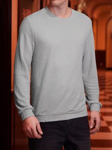Manfinity Men Solid Round Neck Sweatshirt - Grey - View 3