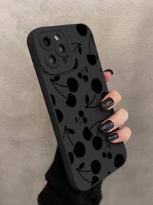 Ốp điện thoại họa tiết quả anh đào của Apple, tương thích với iPhone 15/15Pro/15Plus/15Promax, phiên bản quốc tế, không phải phiên bản nội địa. - màu đen - Xem 2