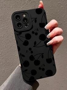 Ốp điện thoại họa tiết quả anh đào của Apple, tương thích với iPhone 15/15Pro/15Plus/15Promax, phiên bản quốc tế, không phải phiên bản nội địa. - màu đen - Xem 4