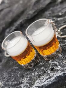 2 件新款仿真啤酒杯钥匙扣，男女情侣钥匙链包包挂件汽车饰品包包饰品学院风可爱哥特风 Y2K