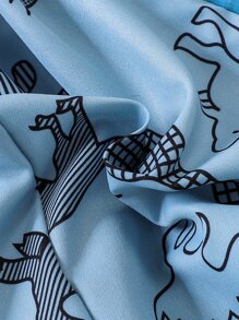 SHEIN Bé trai sơ sinh In Khủng long 3D Patched Romper tổng thể - Màu xanh lam - Xem 6