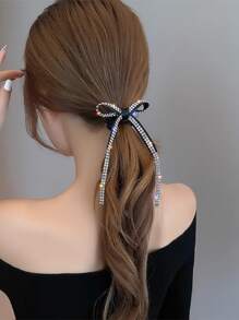 Rhinestone Nơ trang trí tóc Tie - Bạc - Xem 3