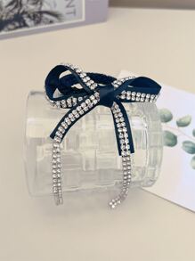 Rhinestone Nơ trang trí tóc Tie - Bạc - Xem 5