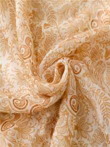 Pañuelo con patrón floral con diseño de fleco - Multicolor - Ver 6