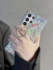 鐳射鱗片圖案手機殼帶鏈子手繩 - 彩色 - 查看 2