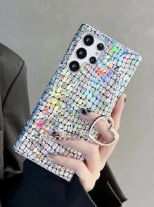 鐳射鱗片圖案手機殼帶鏈子手繩 - 彩色 - 查看 1