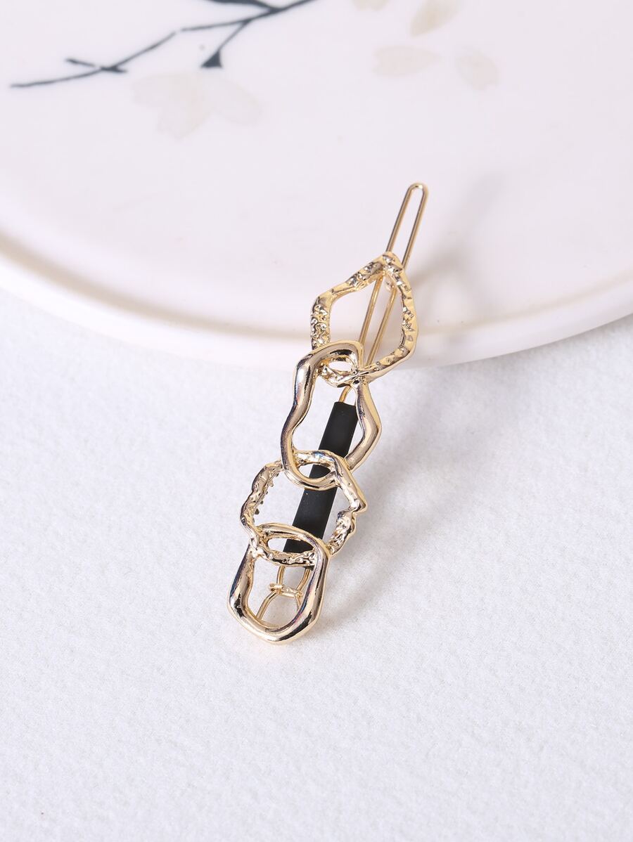 Chain Decor Minimalist Hair Clip - Gold - View 1