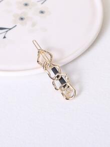 Chain Decor Minimalist Hair Clip - Gold - View 3