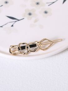 Chain Decor Minimalist Hair Clip - Gold - View 4