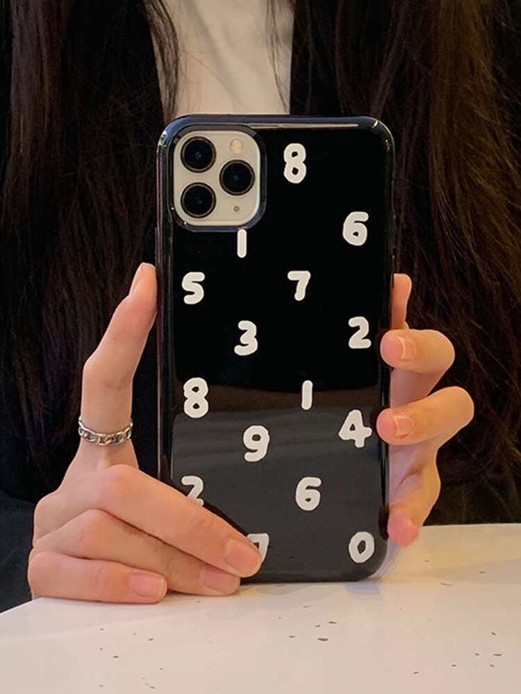 Numeric Glossy Black Jelly Tpu Phone Case
