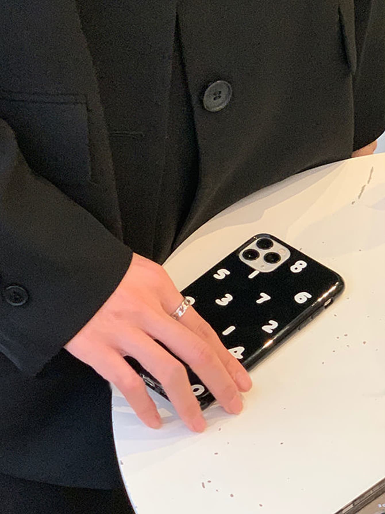 Numeric Glossy Black Jelly Tpu Phone Case