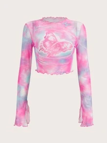 SHEIN ICON Áo nữ Xù nhỏ cắt Cà vạt nhuộm Loại bướm Gợi cảm - Nhiều màu - Xem 1