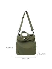 超大簡約購物包書包，適合畢業生、青少年女孩、新生、大二、大三、大學、大學和高中，非常適合戶外、旅行和返校 - 綠色 - 查看 4