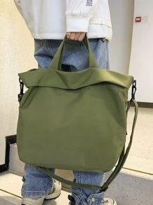 超大簡約購物包書包，適合畢業生、青少年女孩、新生、大二、大三、大學、大學和高中，非常適合戶外、旅行和返校 - 綠色 - 查看 7